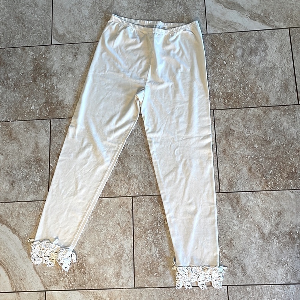 Vintage 90’s GREAT Aunt Nina leggings with cool lace pattern at the bottom - Picture 3 of 9